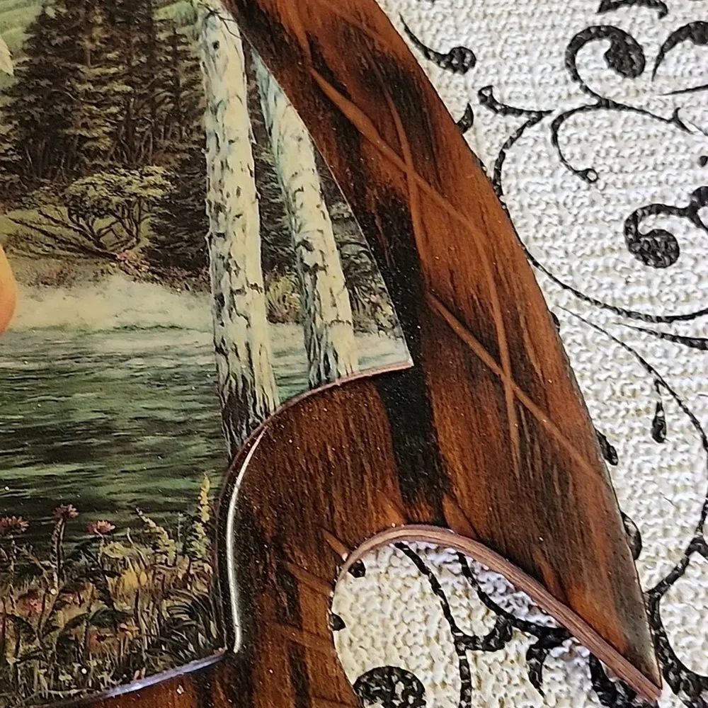 Rustic Wooden Wall Art with Nature Scene